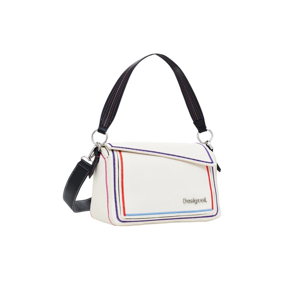 Desigual cream-colored polyethylene handbag